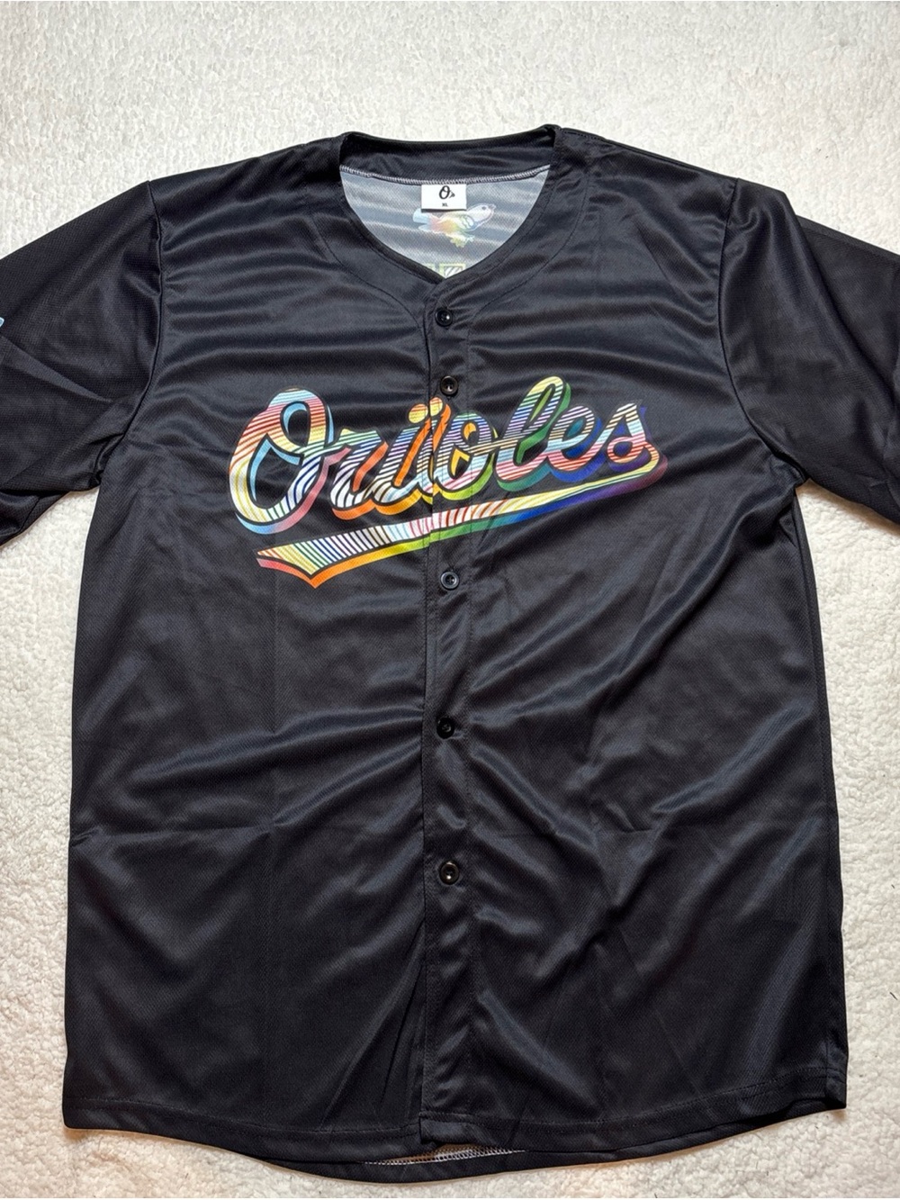 Orioles Rainbow Script Jersey - Black